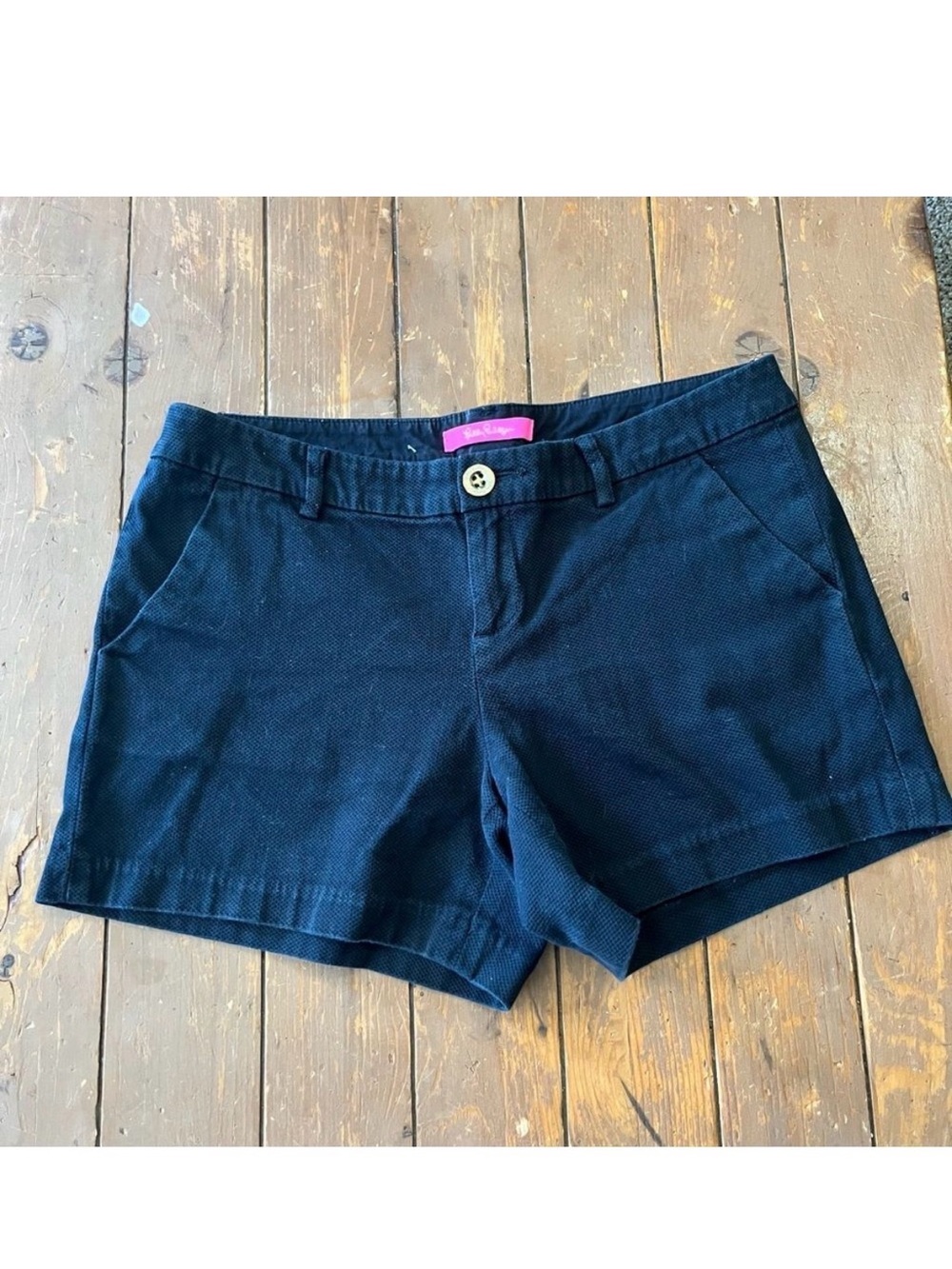 LILLY PULITZER CALLAHAN True Navy Jacquard Cotton 5" Shorts